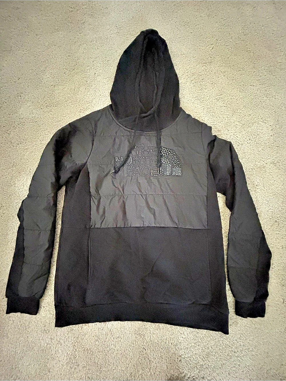 The North Face Black Hooded Sweatshirt/Puffer Size Small